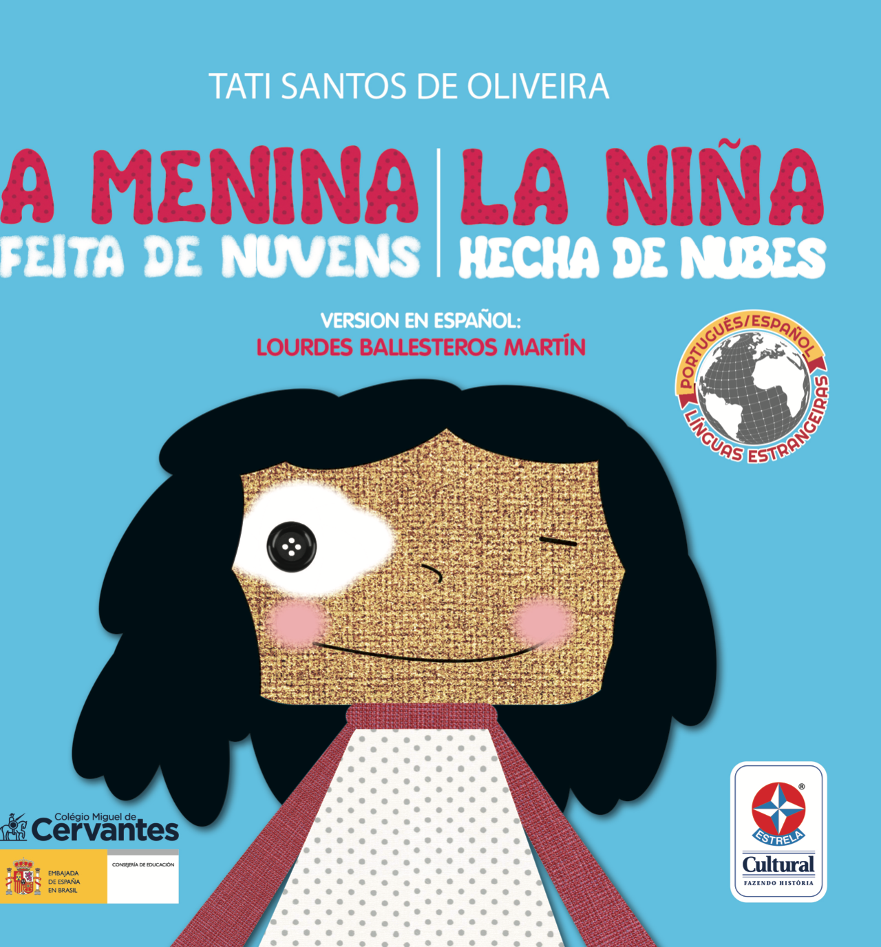 Capa do livro A menina feita de nuvens (espanhol e português)